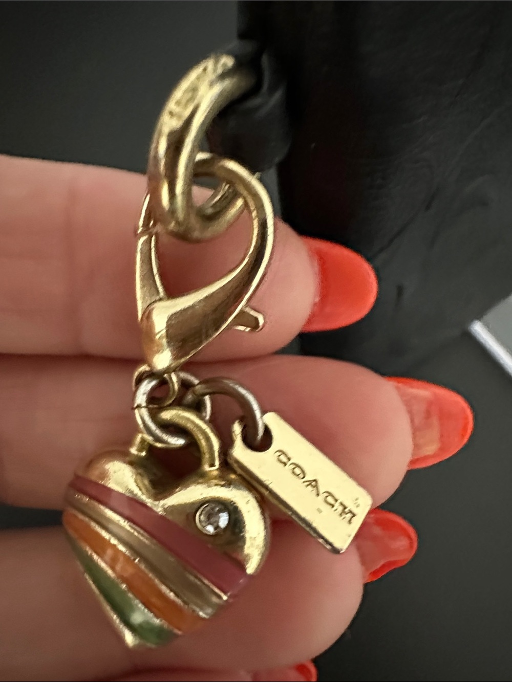 Coach Black Embossed Signature Wristlet with Gold Accent & Charm. Perfect - Picture 3 of 13
